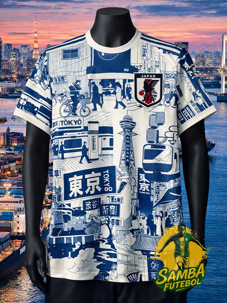 Maillot du Japon "Tokyo/Osaka" bleu
