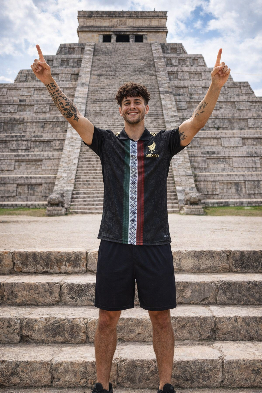 Touriste avec un maillot du Mexique