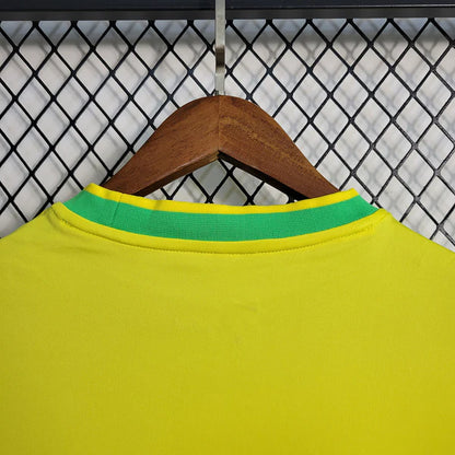 MAILLOT DU BRÉSIL "OISEAUX" JAUNE