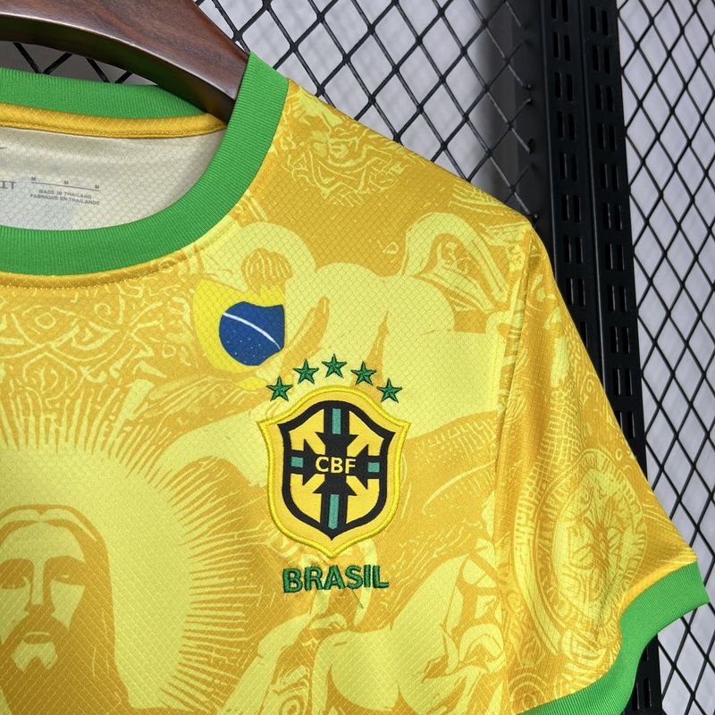 MAILLOT DU BRÉSIL "JÉSUS-CHRIST" JAUNE/NOIR