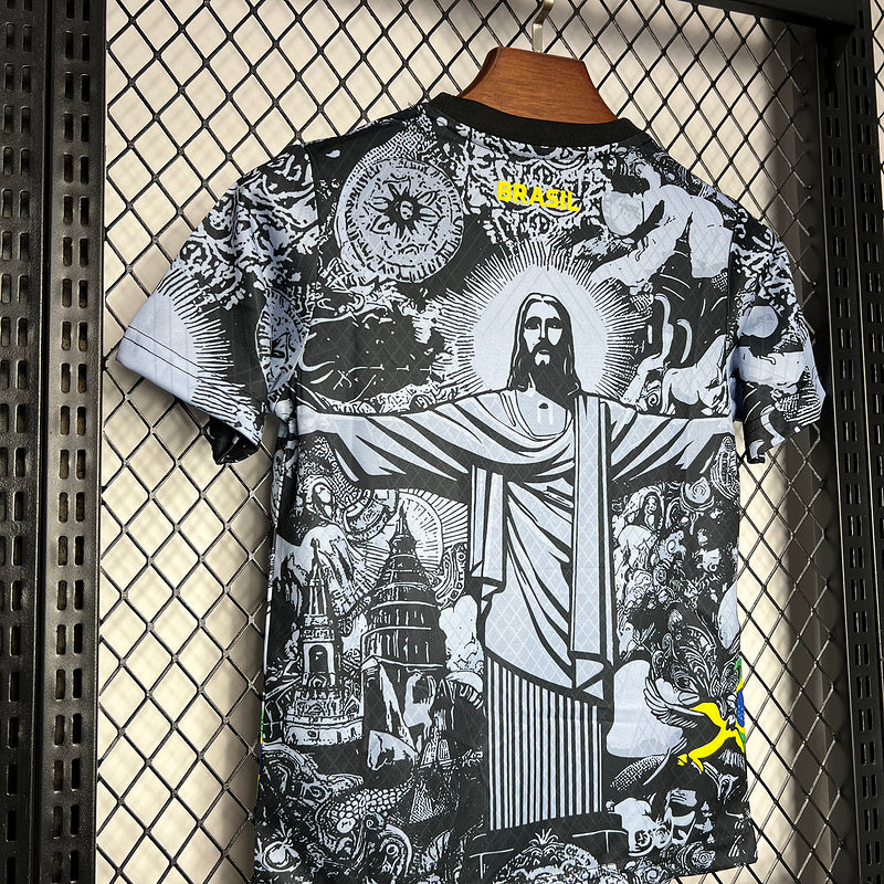 MAILLOT DU BRÉSIL "JÉSUS-CHRIST" GRIS/NOIR