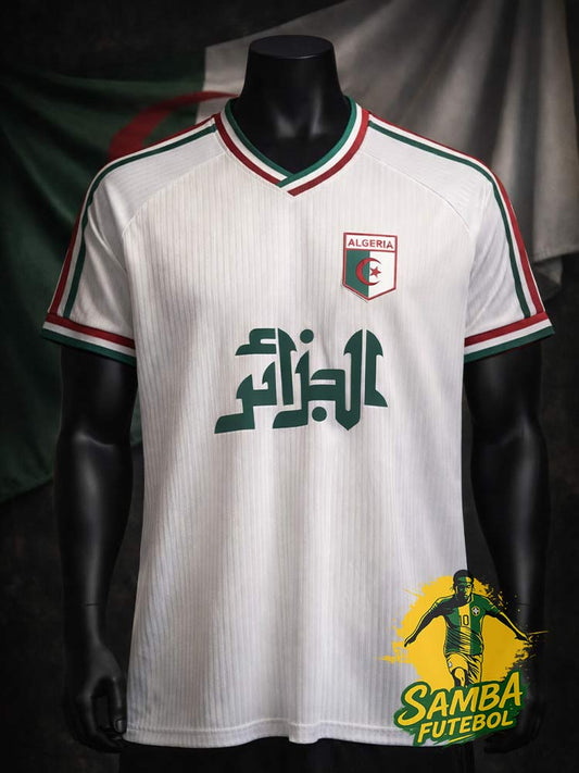 Maillot de l'Algérie vintage blanc tricolore