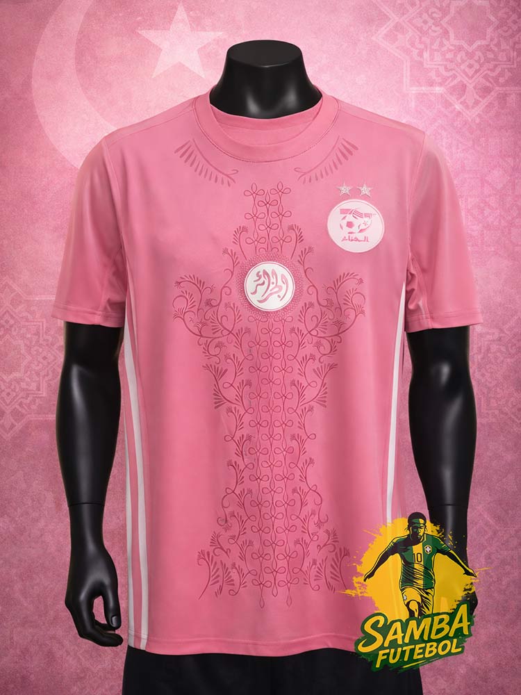 Maillot d'Algérie "Zellige" rose de face