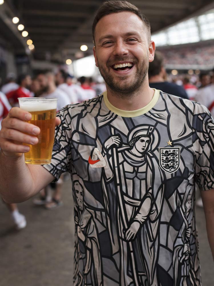 Fan anglais avec le maillot Sanctus