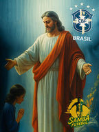 maillot du Brésil représentant Jésus et une femme