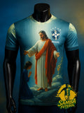 maillot du Brésil représentant Jésus et une femme