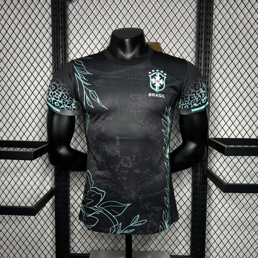 Maillot de football concept du Brésil de couleur noir, modèle Black Panther de Samba Futebol