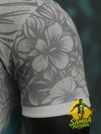 Manche du maillot du Brésil blanc avec un perroquet bleu, modèle Ara