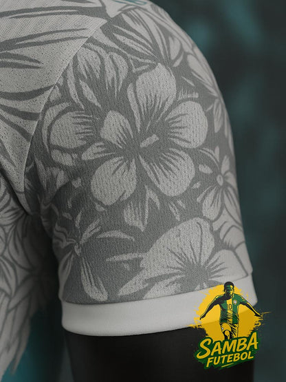 Manche du maillot du Brésil blanc avec un perroquet bleu, modèle Ara