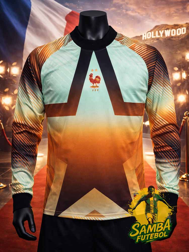 Maillot de la France Hollywood Coupe du Monde 2026 Samba Futebol vue de face