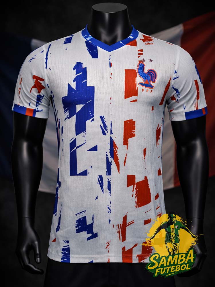 Maillot de la France tricolore concept Samba Futebol vue de face