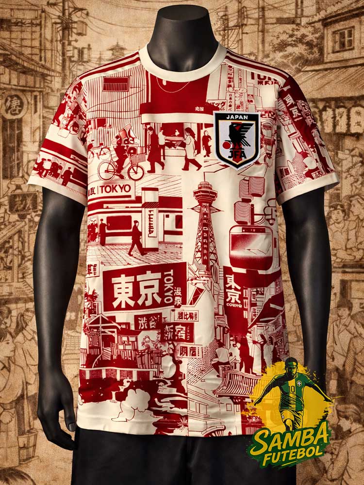 Maillot du Japon "Tokyo/Osaka" rouge