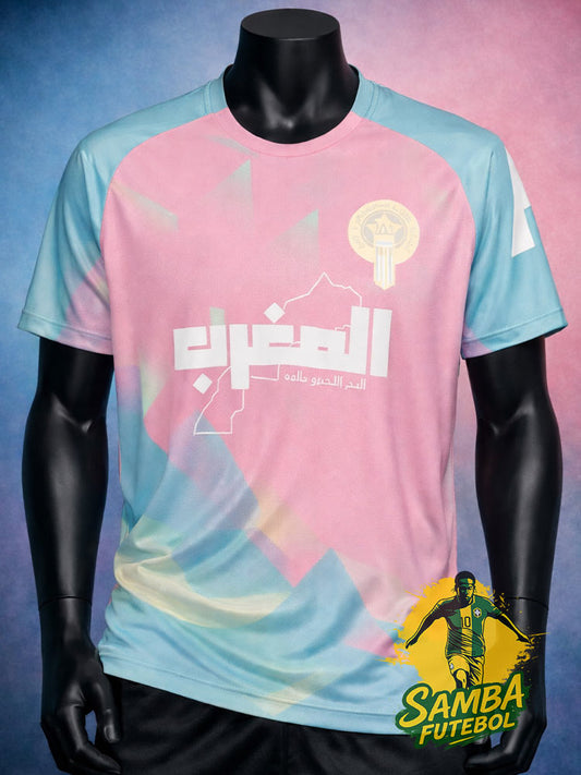 Maillot du Maroc bleu et rose