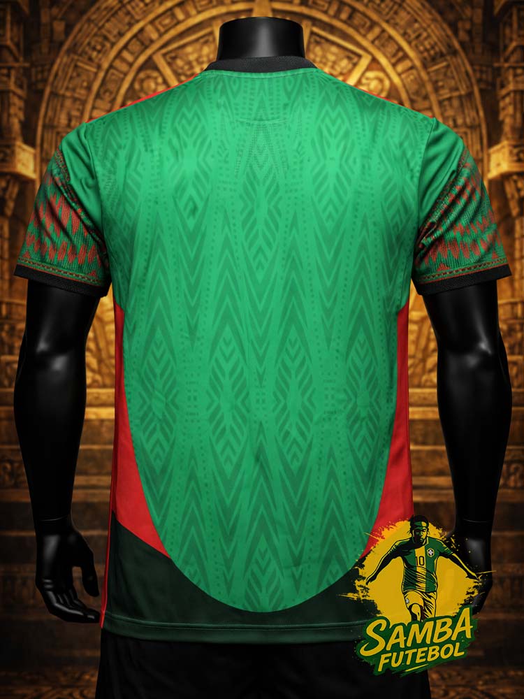 Maillot du Mexique "Templo" vert, vue de dos