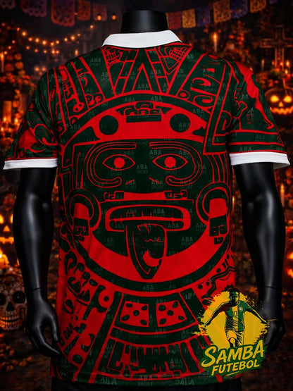 Maillot du Mexique "Día de Muertos" rouge et vert de dos