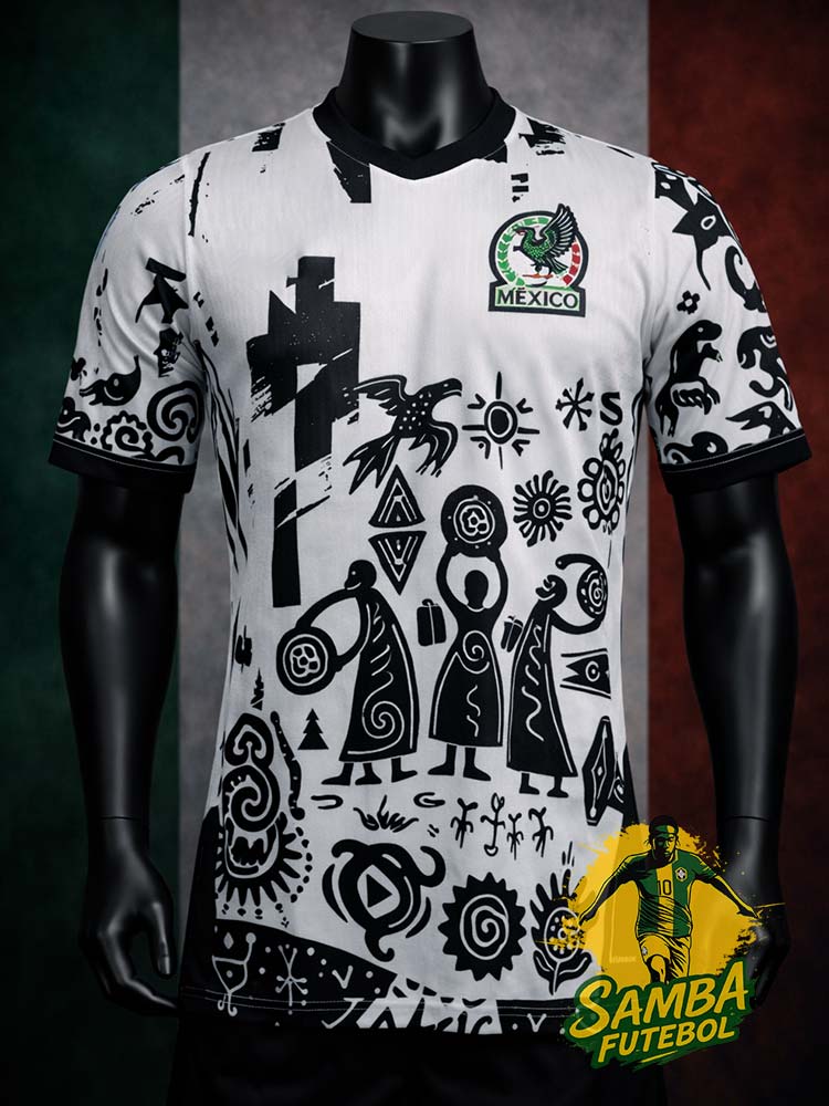 Maillot du Mexique "Ritual" noir et blanc
