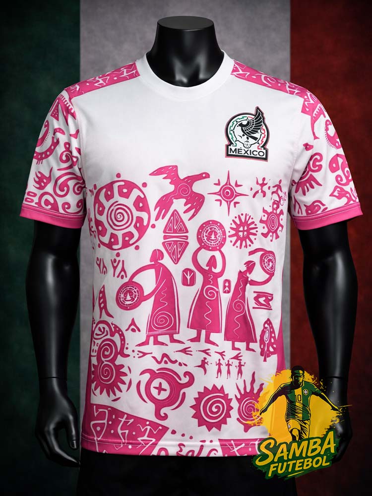 Maillot du Mexique "Ritual" rose et blanc