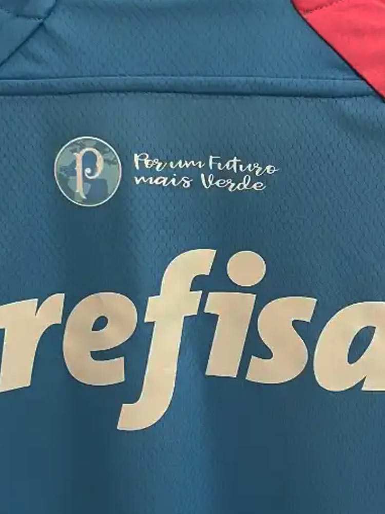 Devise sur le maillot de Palmeiras bleu et rose