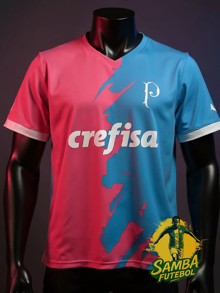 Maillot de Palmeiras bleu et rose