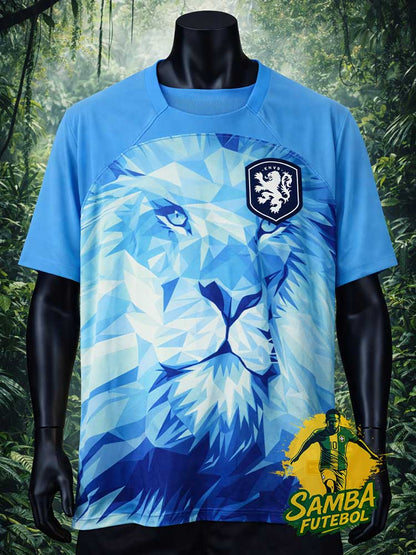 Maillot des Pays-Bas avec un lion bleu