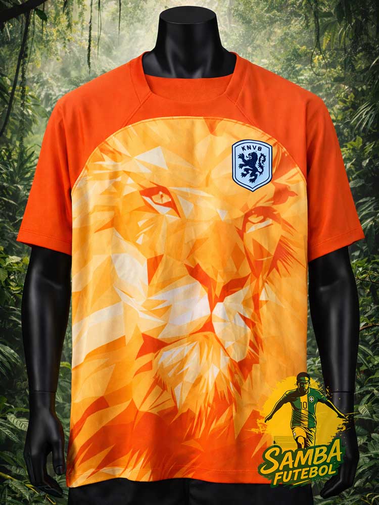 Maillot des Pays-Bas avec un lion orange