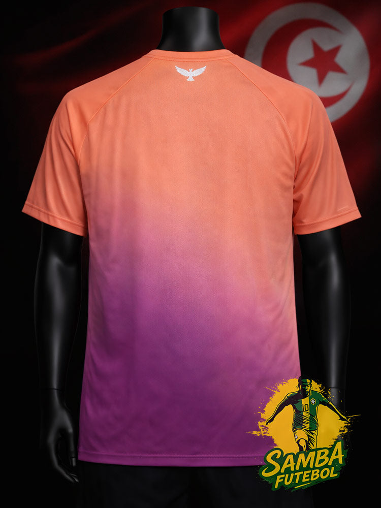 Maillot spécial de la Tunisie évoquant le jour et la nuit, vue de dos